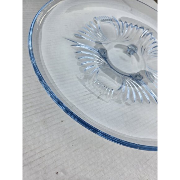 Paden City‎ 13.5" Blue Footed Console Bowl Compote Serving Tray "Maya" - Picture 8 of 16